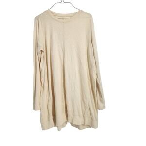 J Jill Cotton Long Sleeve Yellow Elliptical Tunic Top Womens Size Large L